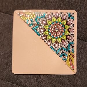 Floral Embellished Beige Bookmark